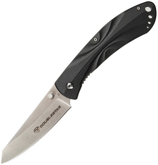 DoubleStar Brimstone Liner Lock Folding Knife Black (3.5" Black)