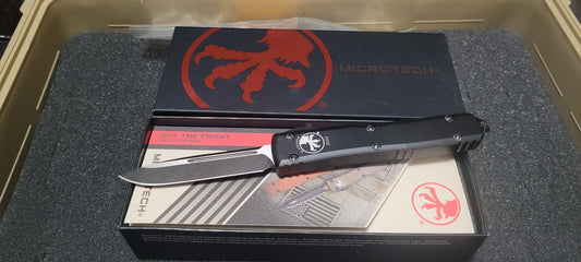 Microtech Ultratech S/E BLADE Show 2022 Special DLC Drop Point Black OTF Automatic Knife 121-1DLCTBS